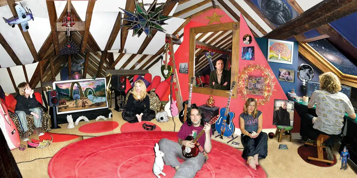Elaine, Matthew and Steve Punt working together in the original attic studio
