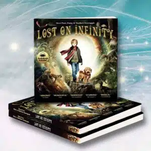 The fully illustrated, 180-page book of Lost on Infinity is here. Dive into the adventure and follow along with links to the audiobook for a truly immersive experience.