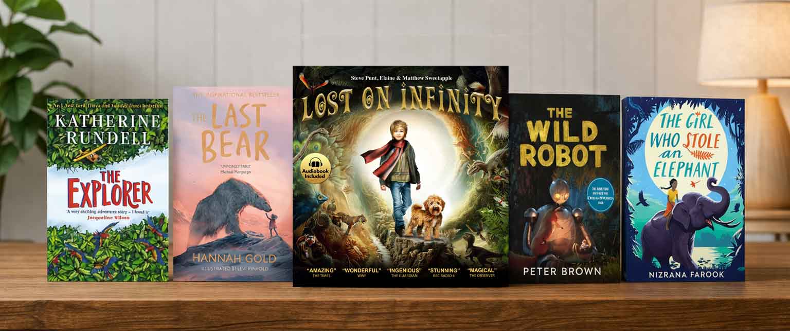 Books on a shelf. Discover the best audiobooks for children aged 6–11, including read-along stories that support confidence, curiosity and a love of storytelling.