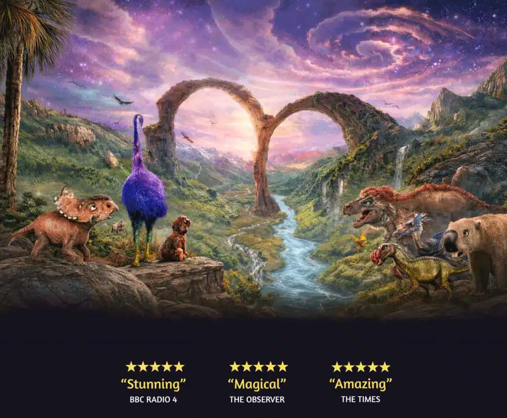 Main image of the Infinity entrance arches with extinct creatures