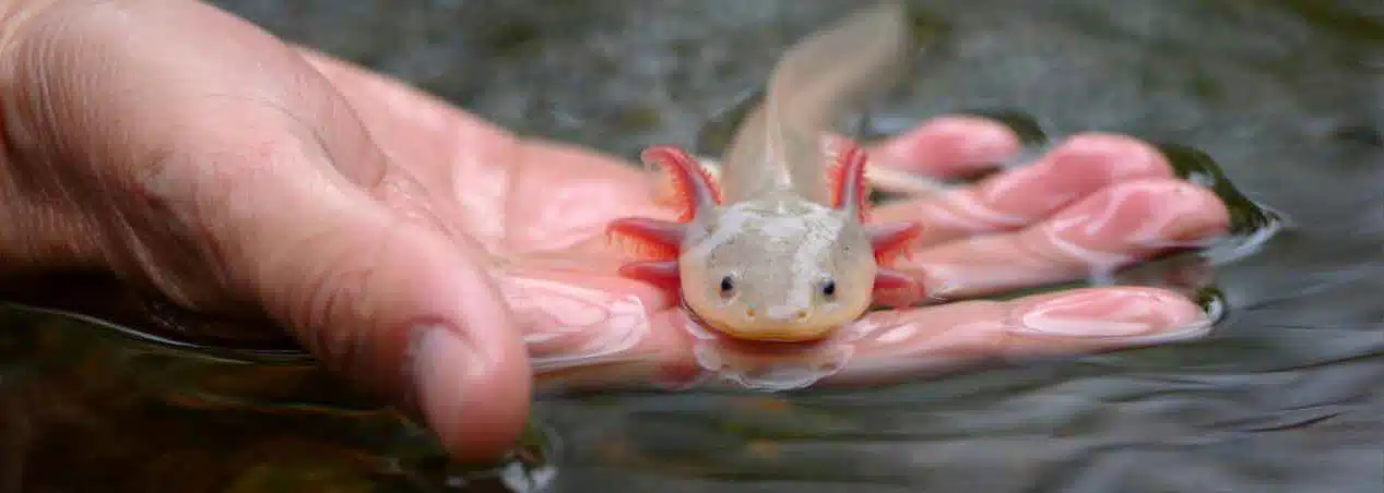 Axilotle in a hand