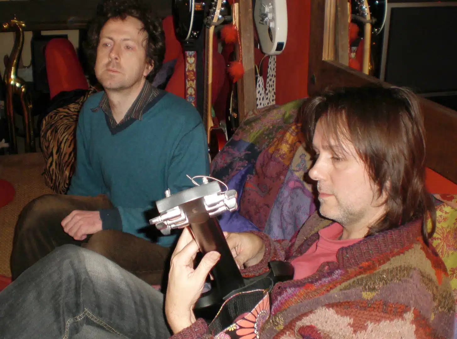 Steve Punt and Matthew Sweetapple recording together